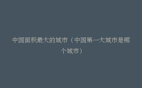 中国面积最大的城市（中国第一大城市是哪个城市）